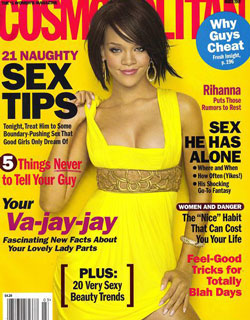 Rihanna on the cover of Cosmopolitan Magazine